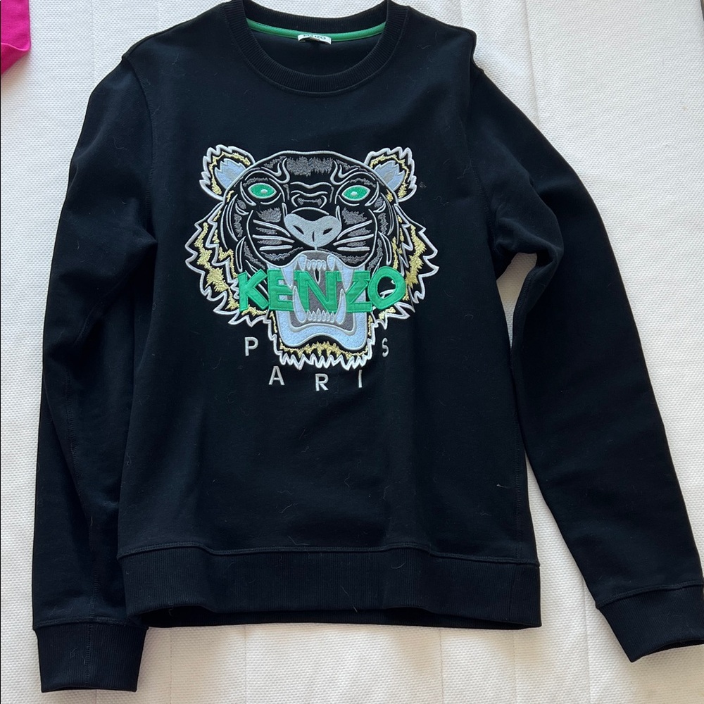 Kenzo Men Black Sweatshirt with Tiger Motif